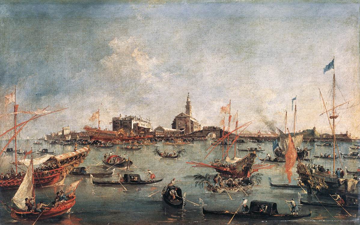 Le Doge de Venise sur le Bucentaure à San Nicolò di Lido, le jour de l'Ascension - Francesco Guardi