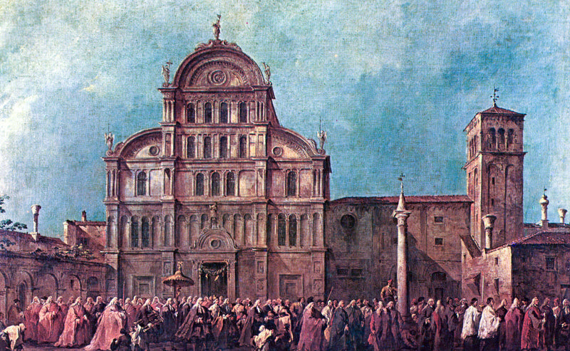 The Procession of the Doge of Venice at San Zaccaria - Francesco Guardi