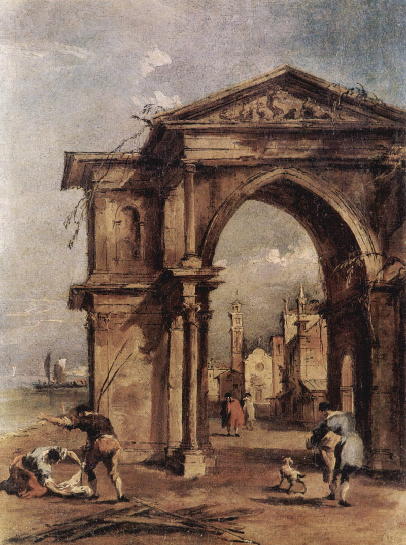 Fantastic Arche with Human Figures - Francesco Guardi