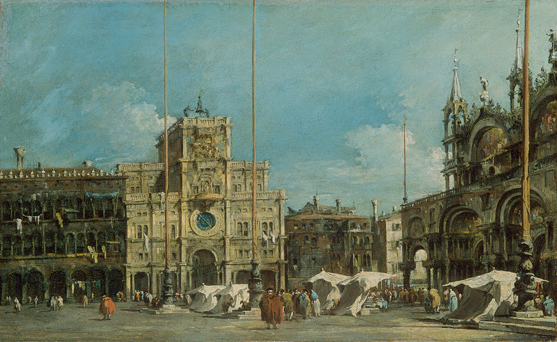 The clock tower on Saint Mark's Square - Francesco Guardi