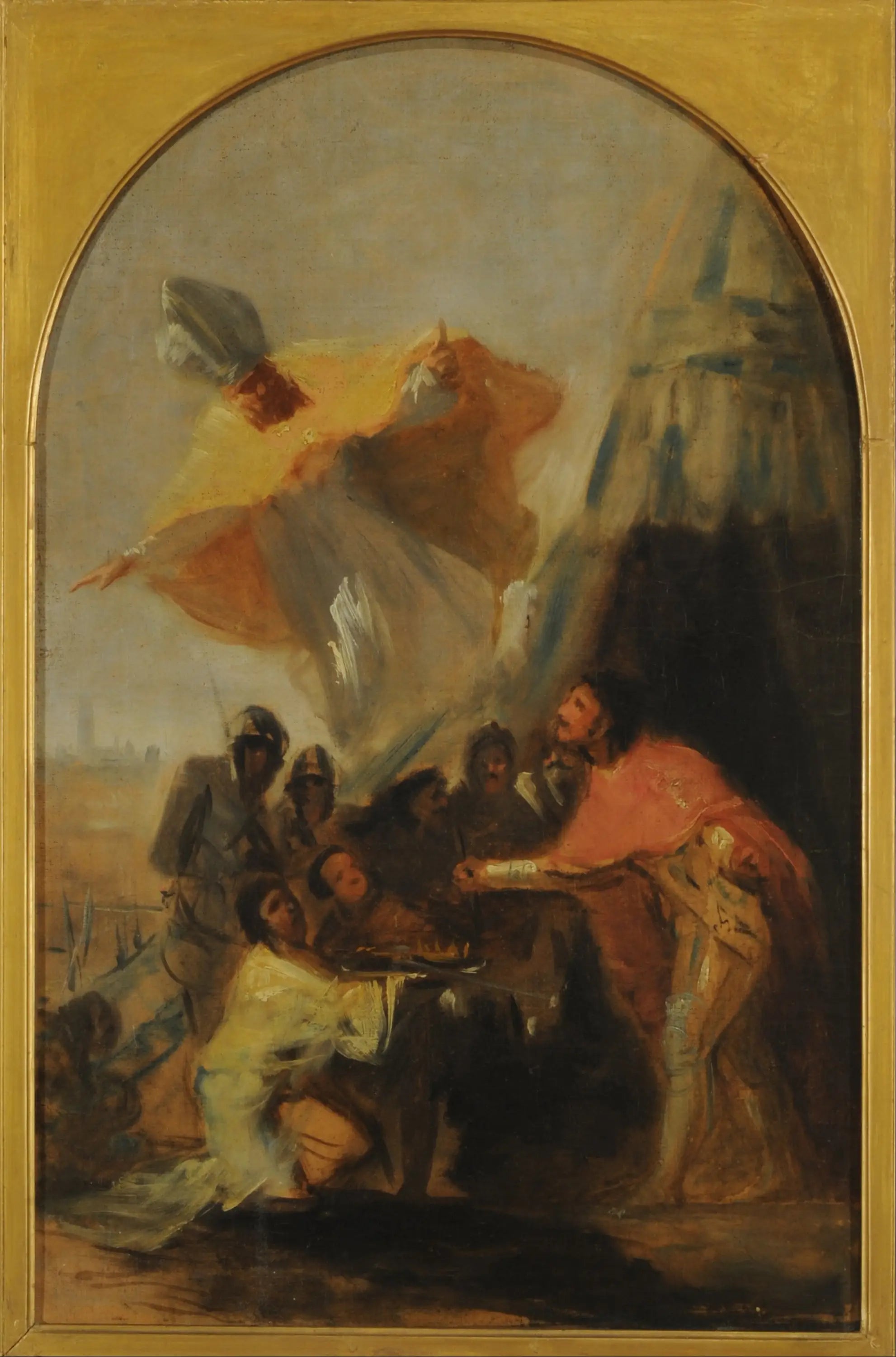 Reproduction du tableau « Apparition de saint Isidore à saint Ferdinand, roi, devant les murs de Séville - Francisco de Goya » par Alpha Reproduction en peinture à l’huile