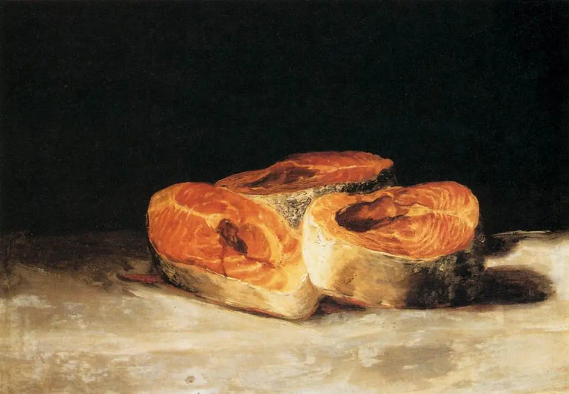 Still Life with Three Slices of Salmon - Francisco de Goya