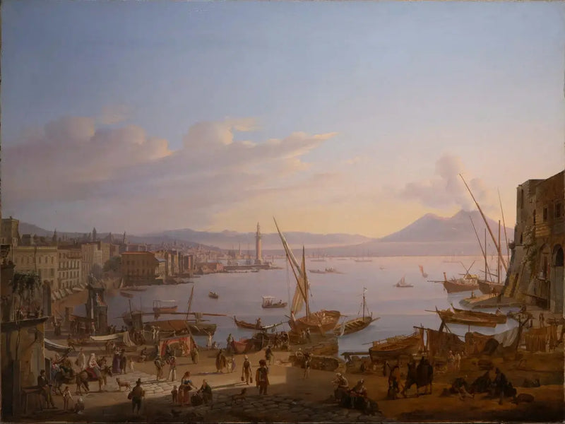Naples Bay with the lighthouse and Vesuvius in the background. - Antoine van Dyck