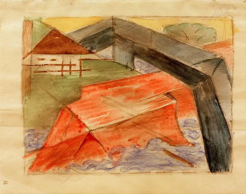 House and Bridge - Franz Marc