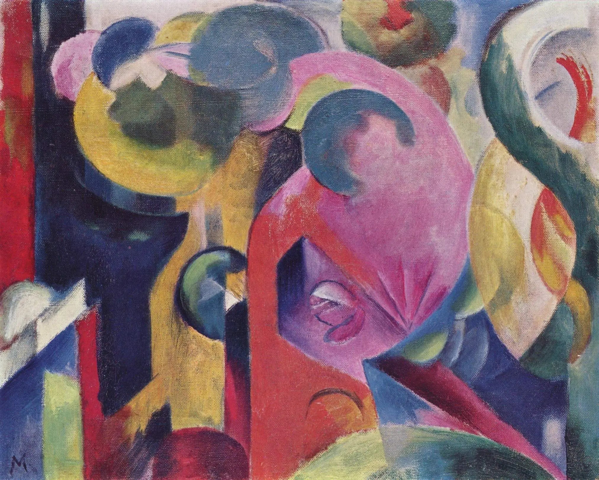 Reproduction du tableau « Petite composition III - Franz Marc » par Alpha Reproduction en peinture à l’huile