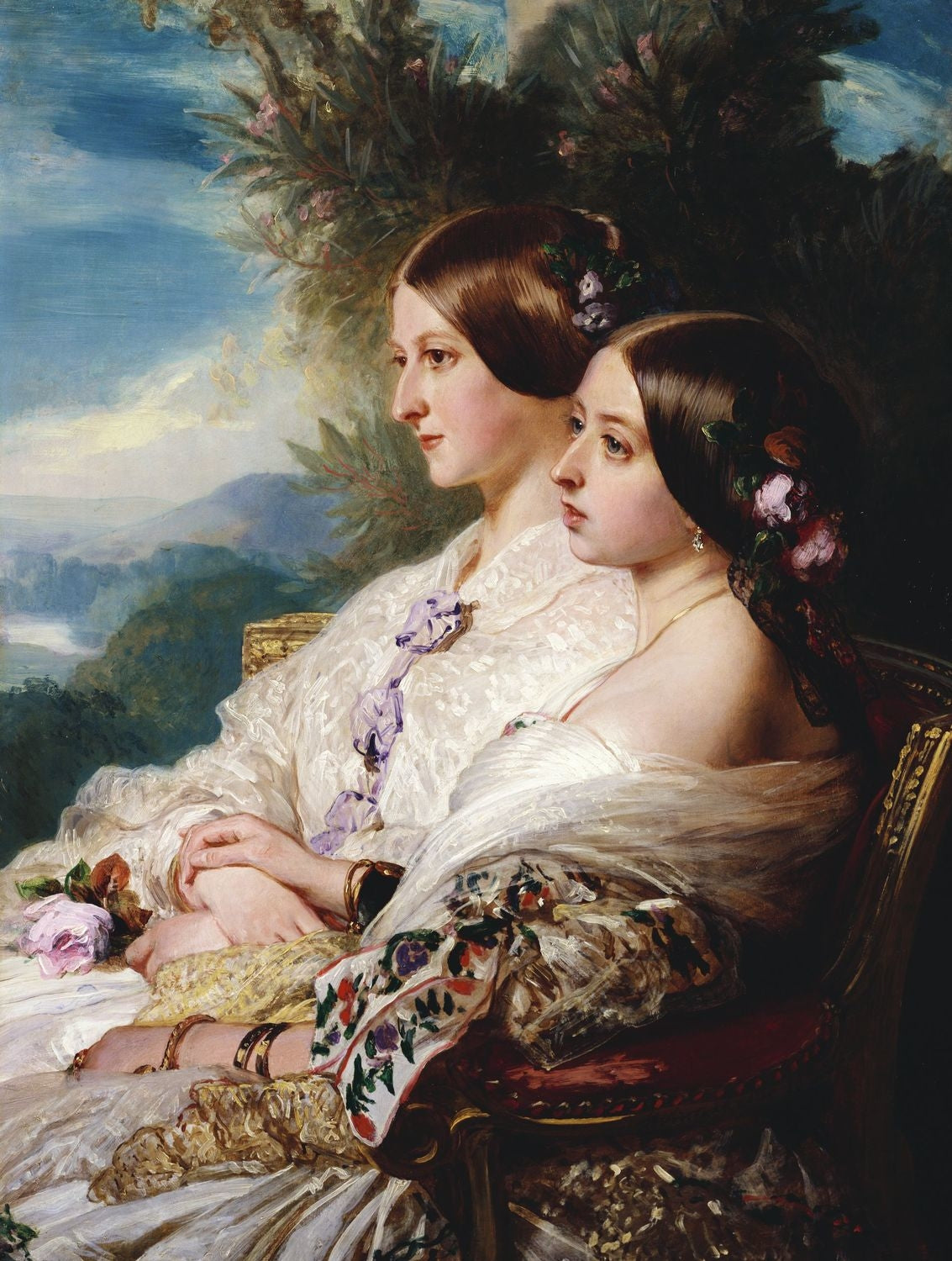 Les cousines : la reine Victoria et Victoire, duchesse de Nemours - Franz Xaver Winterhalter