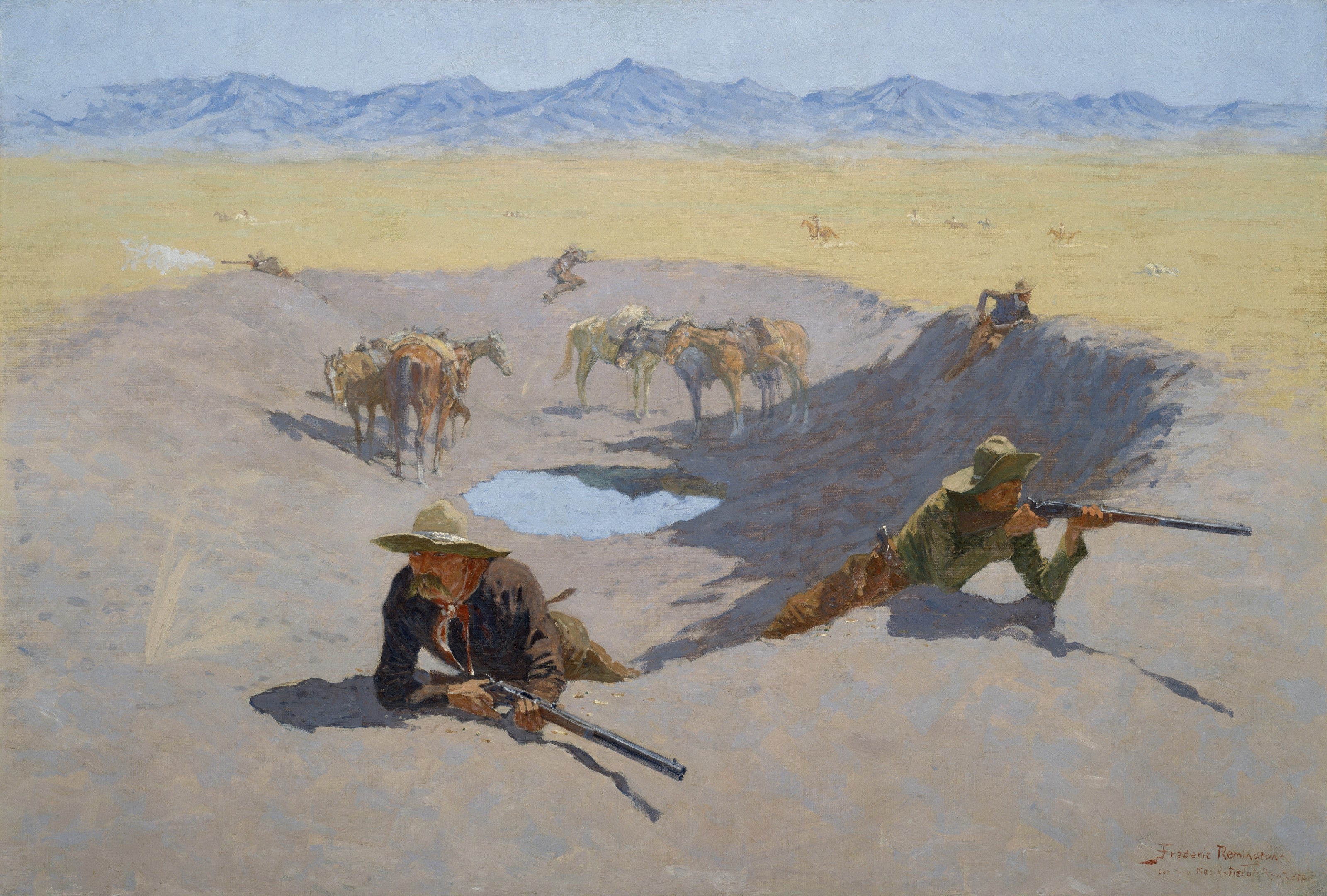 Lutte pour le point d'eau - Frederic Remington