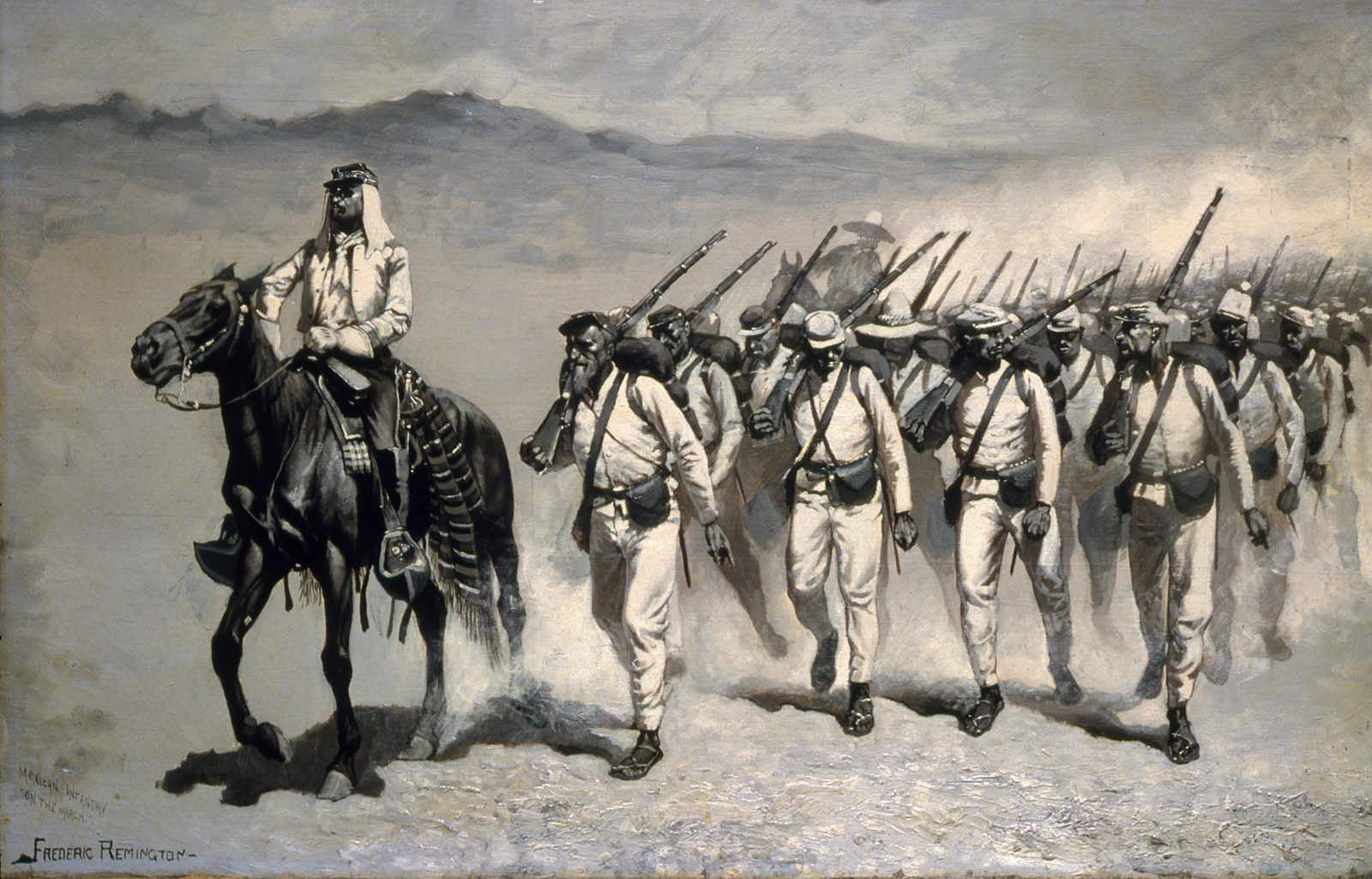 Infanterie mexicaine « En marche » - Frederic Remington