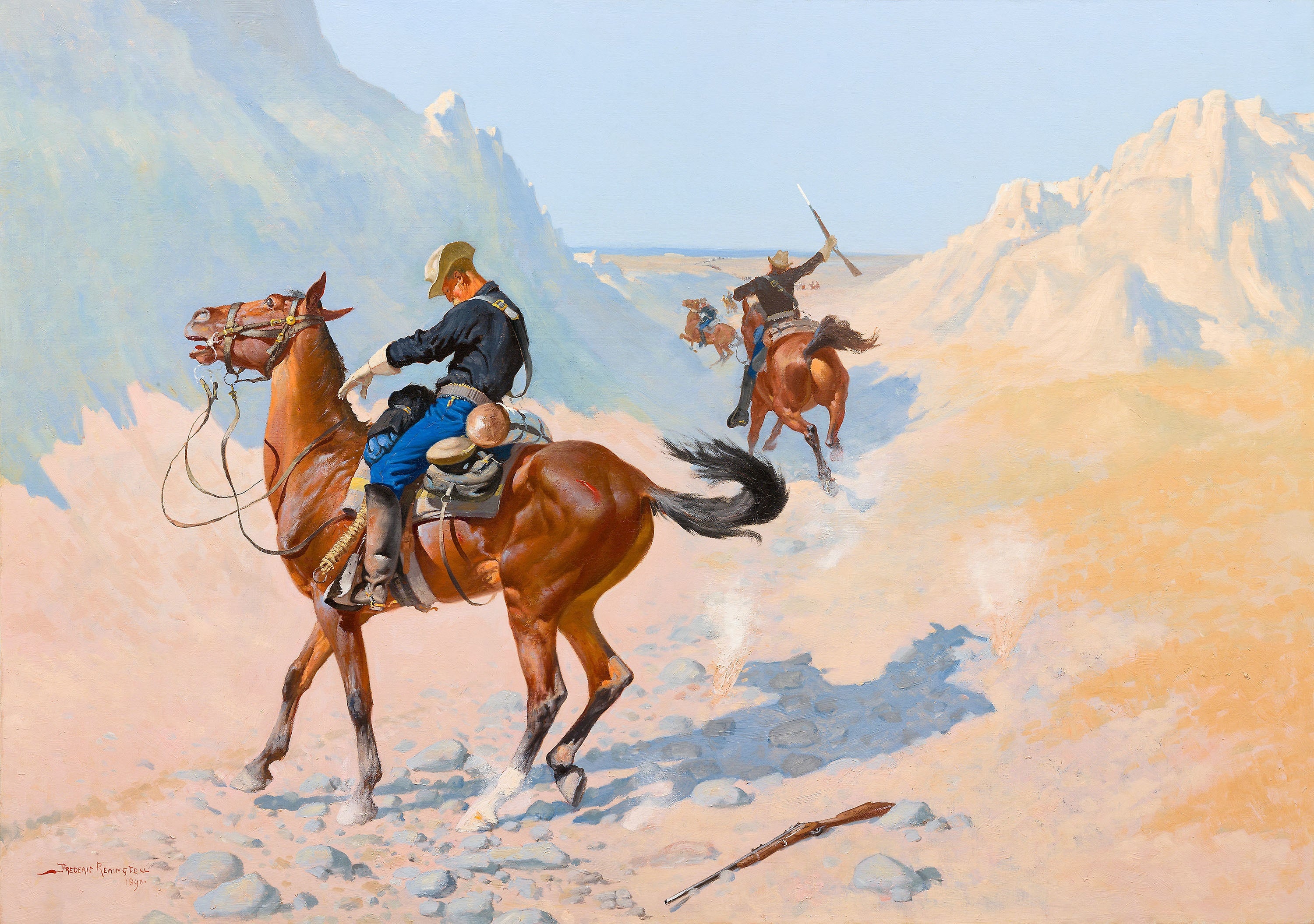 L'avant-garde ou le sacrifice militaire (l'embuscade) - Frederic Remington