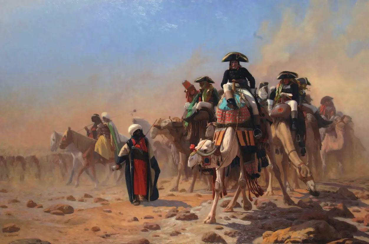 Reproduction du tableau « Bonaparte et son état-major en Égypte - Jean-Léon Gérôme » par Alpha Reproduction en peinture à l’huile