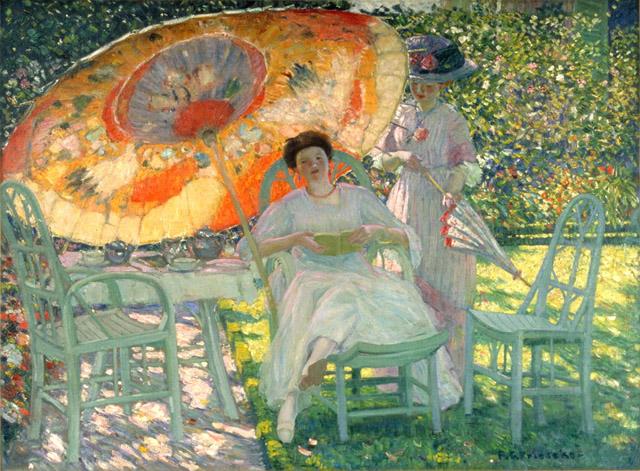 The Garden Parasol - Frederick Carl Frieseke