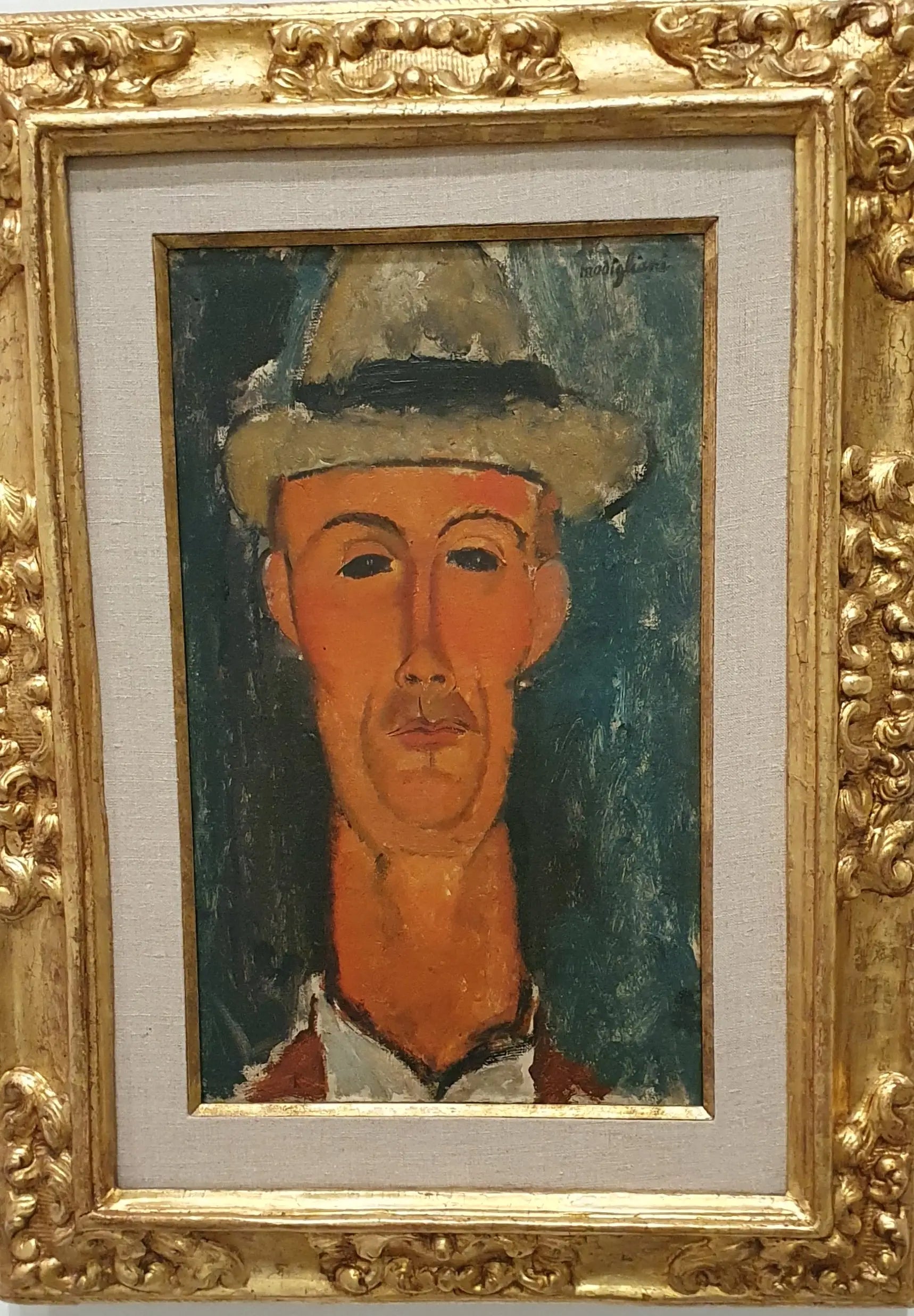 Reproduction du tableau « Portrait de Gaston Modot en chapeau - Amedeo Modigliani » par Alpha Reproduction en peinture à l’huile