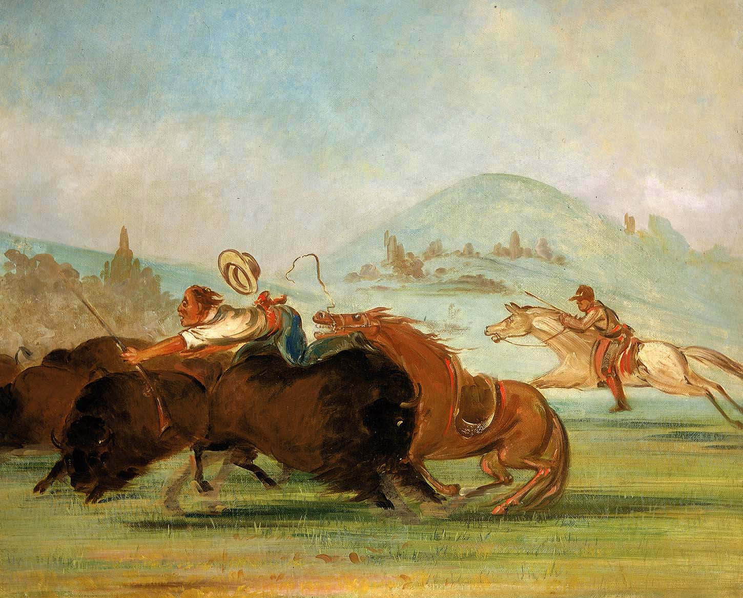 Batiste et moi, Running Buffalo, embouchure du Yellowstone - George Catlin