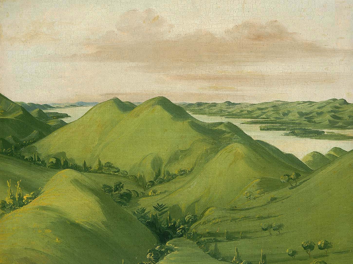 Magnifiques falaises herbeuses, à 177 km au-dessus de Saint-Louis - George Catlin