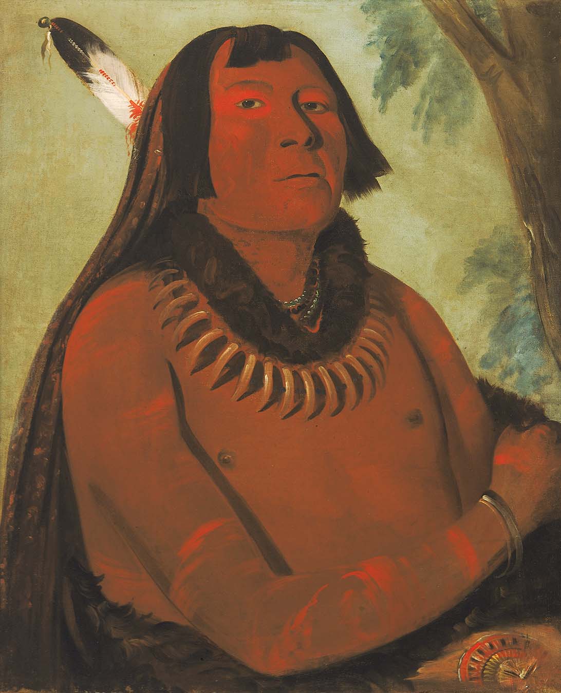 Mah-táhp-ta-a, se précipite au milieu, un brave - George Catlin