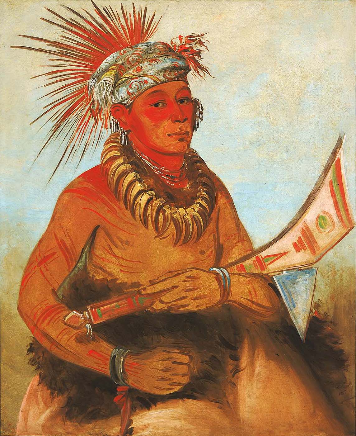 Pah-ta-cóo-chee, Shooting Cedar, un courageux - George Catlin