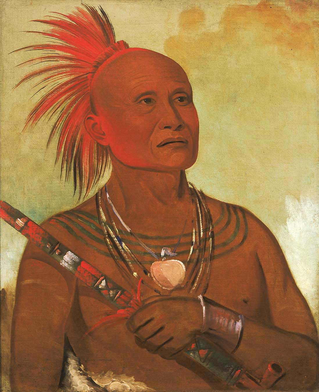 Pam-a-hó, le nageur, l'un des guerriers de Black Hawk - George Catlin