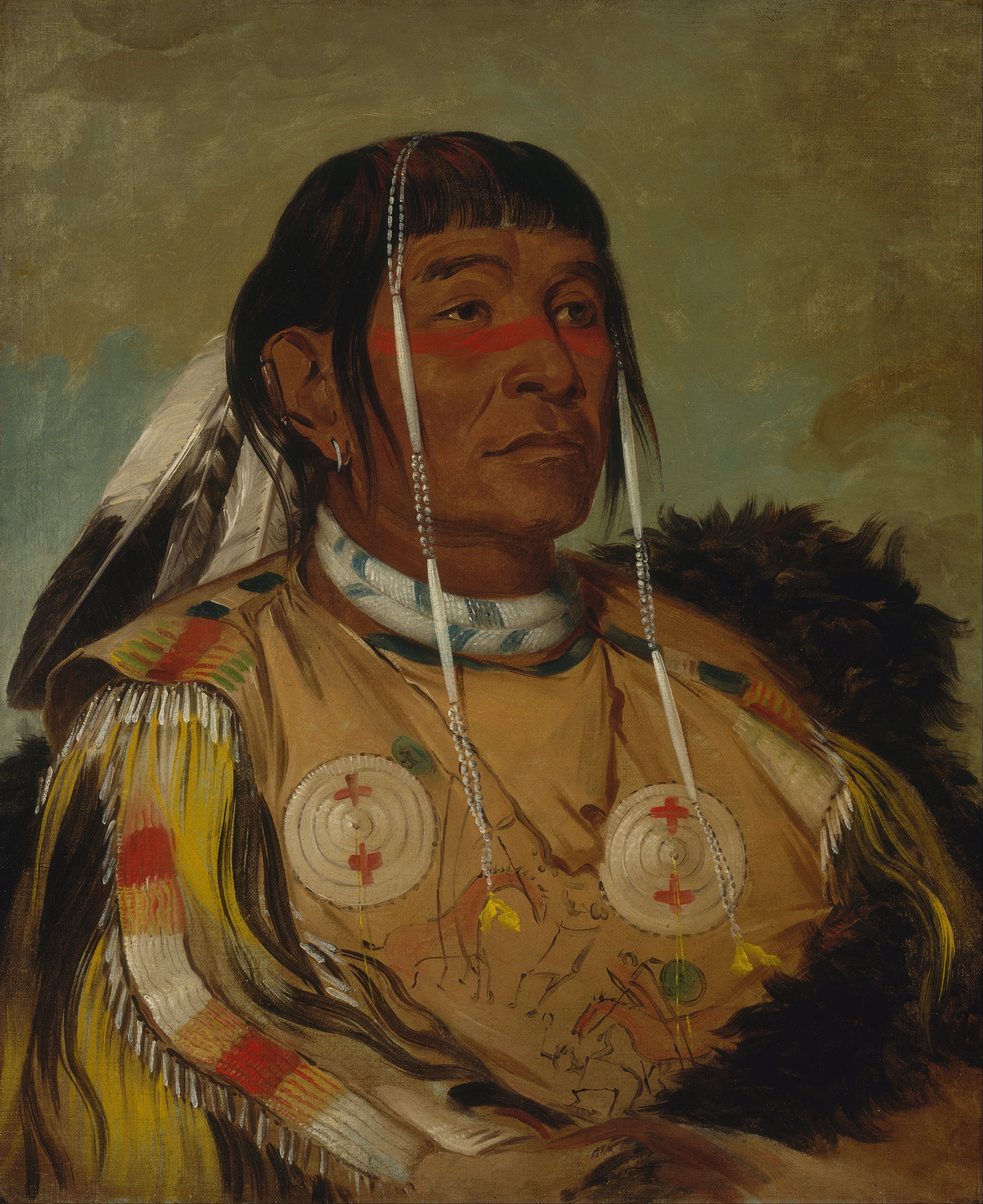 Sha-có-pay, Les Six, Chef des Ojibwés des Plaines - George Catlin