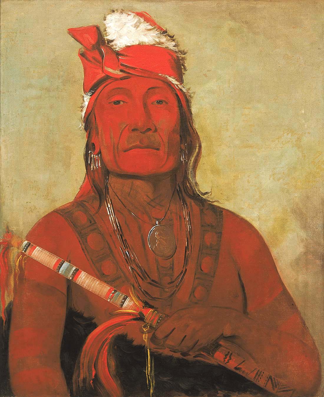 Toh-kí-e-to, pierre avec des cornes, un chef - George Catlin