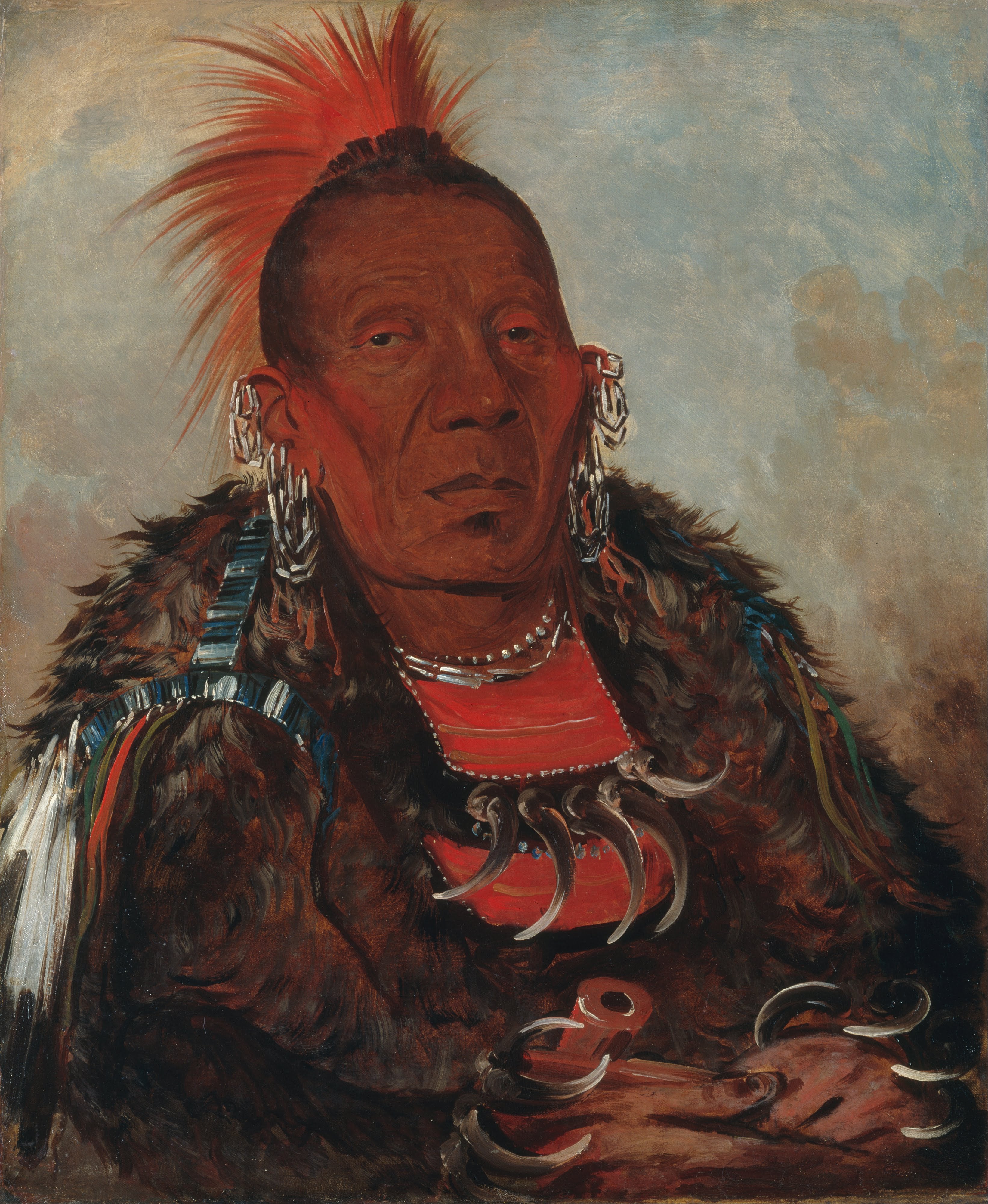 Wah-ro-née-sah, l'encercleur, chef de la tribu - George Catlin