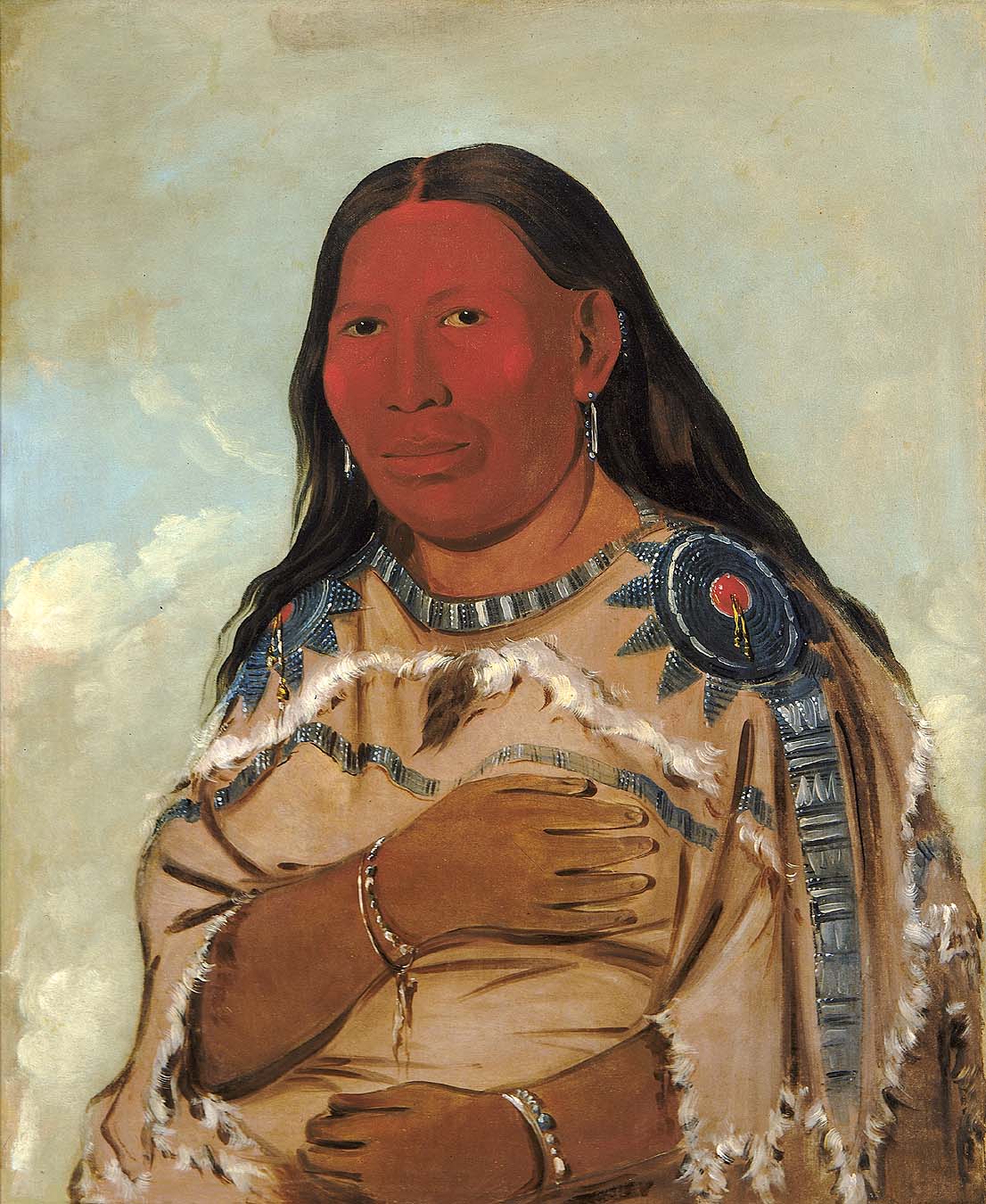 Femme de deux corbeaux - George Catlin
