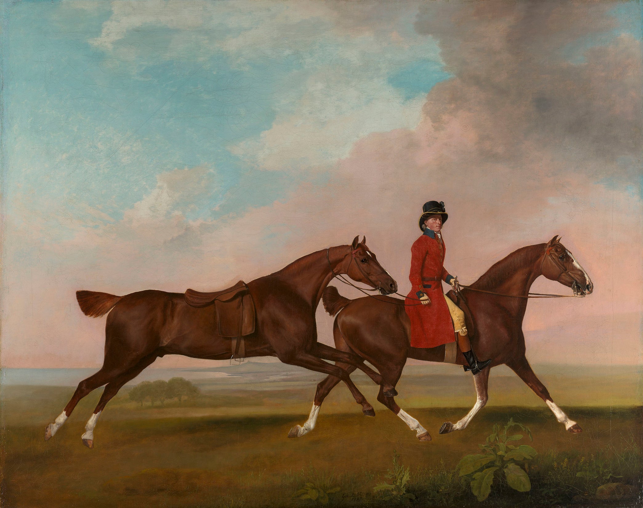 William Anderson avec deux chevaux de selle - George Stubbs