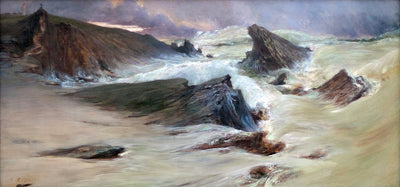 Les rochers à Belle-Île, temps gris - Georges Clairin