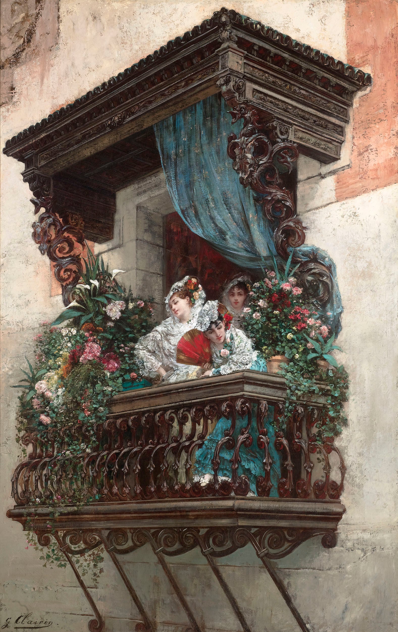 Femme espagnole au balcon - Georges Clairin