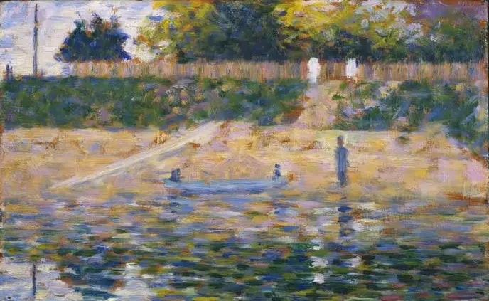 Reproduction du tableau « Bateau au bord de la berge, Asnières - Georges Seurat » par Alpha Reproduction en peinture à l’huile