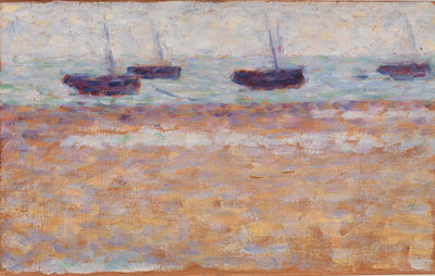 Reproduction du tableau « Quatre bateaux à Grandcamp - Georges Seurat » par Alpha Reproduction en peinture à l’huile