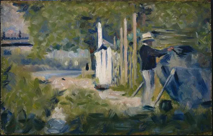 Man Painting a Boat - Georges Seurat