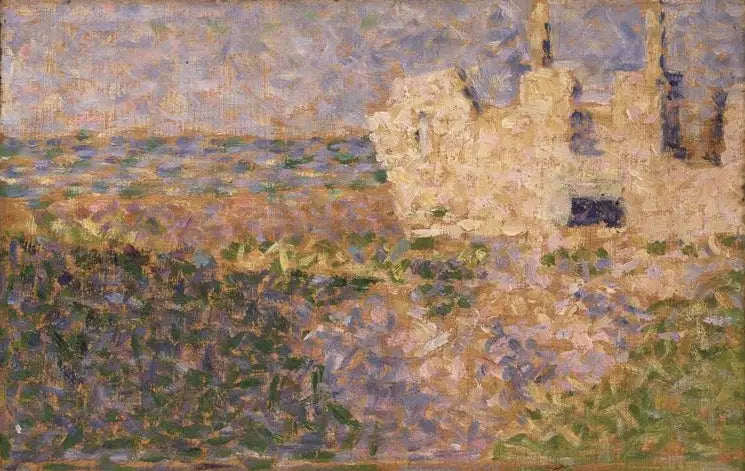 Reproduction du tableau « Ruines à Grandcamp - Georges Seurat » par Alpha Reproduction en peinture à l’huile