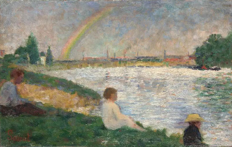 Reproduction du tableau « L'Arc-en-ciel : Étude pour « Baigneuses à Asnières » - Georges Seurat » par Alpha Reproduction en peinture à l’huile