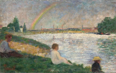 Reproduction du tableau « L'Arc-en-ciel : Étude pour « Baigneuses à Asnières » - Georges Seurat » par Alpha Reproduction en peinture à l’huile