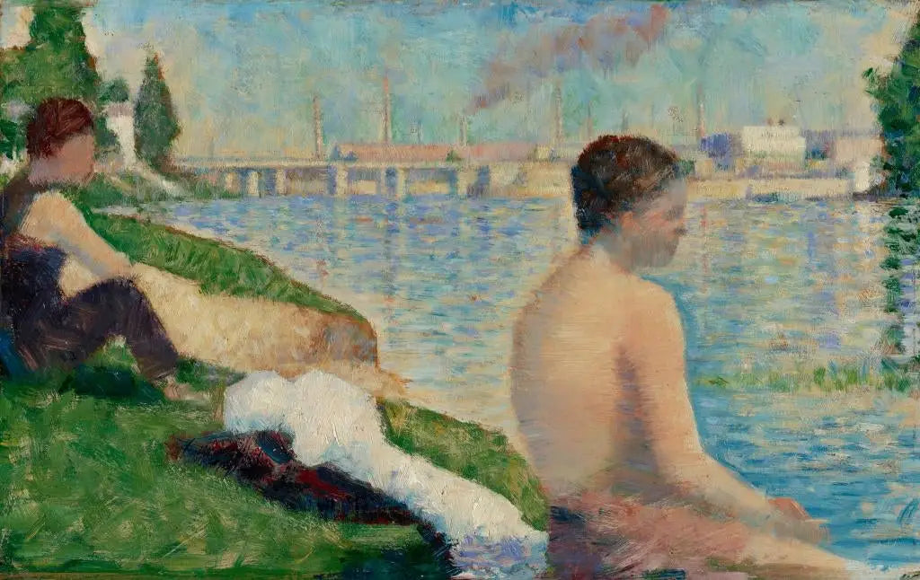 Reproduction du tableau « Étude pour Une baignade à Asnières - Georges Seurat » par Alpha Reproduction en peinture à l’huile