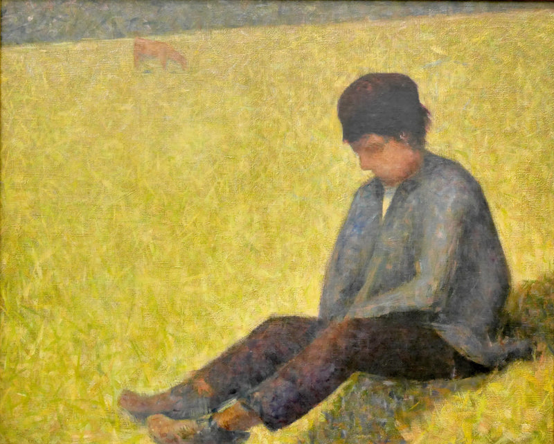 Boy Sitting in a Meadow - Georges Seurat