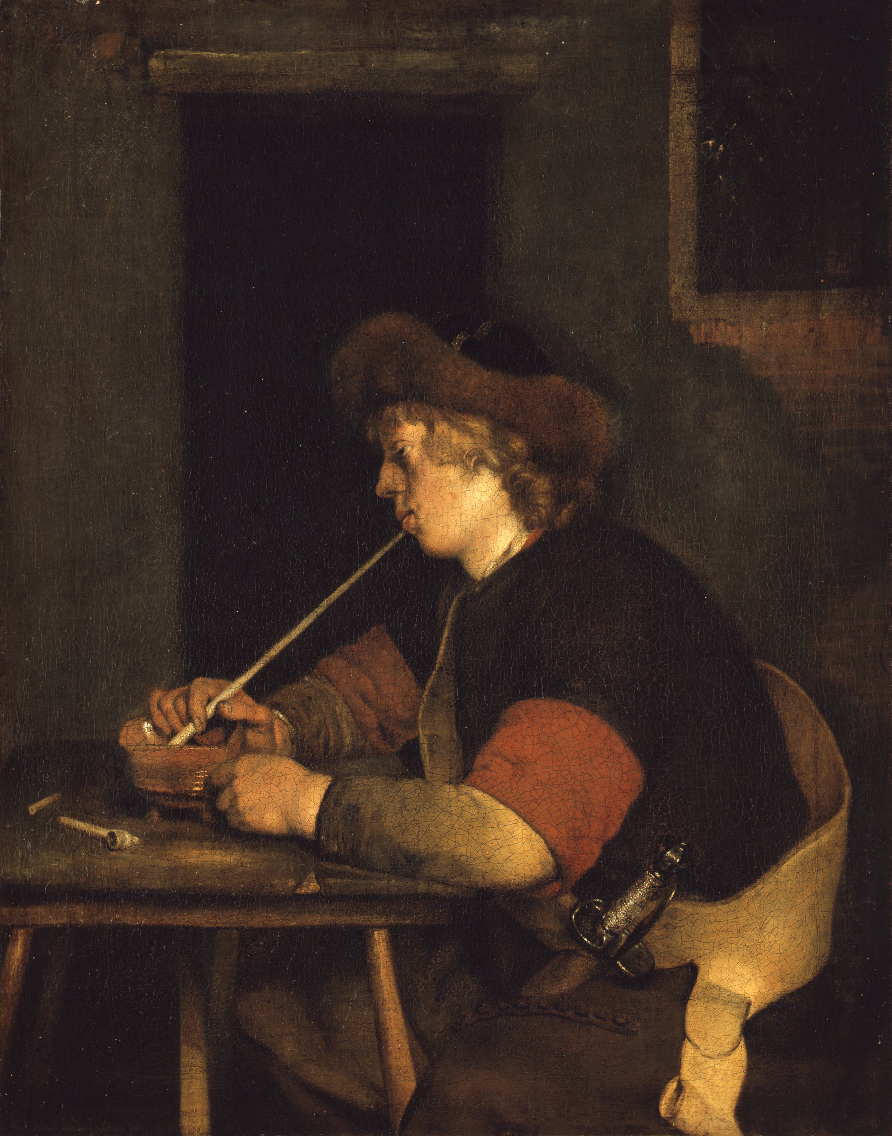 Un homme fume la pipe - Gerard ter Borch