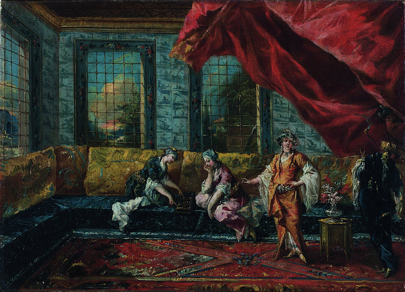 Two Odalisques Playing Mancala in the Harem - Francesco Guardi