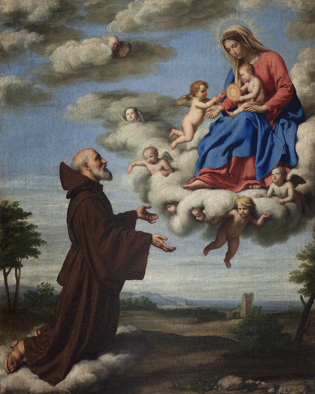 La Vierge Marie apparaît à saint François - Giovanni Battista Salvi