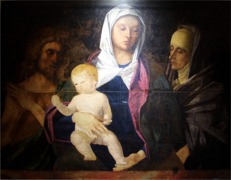 The Virgin and Child with Saint John the Baptist and Saint Anne - Giovanni Bellini