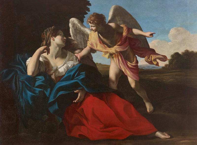 Agar rescued by the angel in the desert - Giovanni Lanfranco
