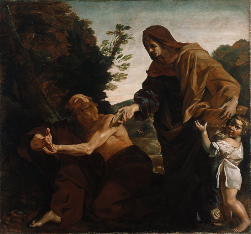 Elijah Receiving Bread from the Widow of Zarephath - Giovanni Lanfranco