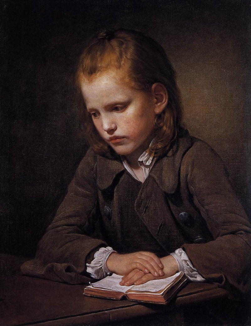 A boy with a lesson book - Jean-Baptiste Greuze