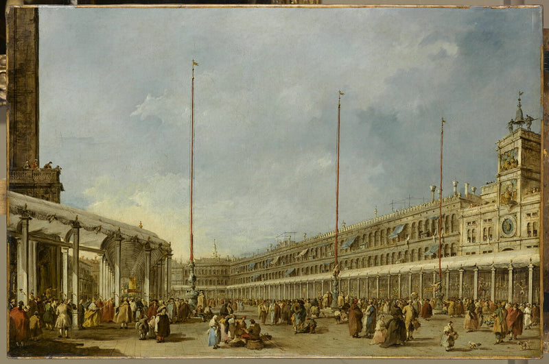 The Doge of Venice follows the procession of the Corpus Domini on Saint Mark's Square - Francesco Guardi