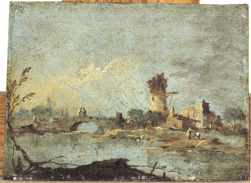 Rustic Caprice, with bridge and ruined tower - Francesco Guardi