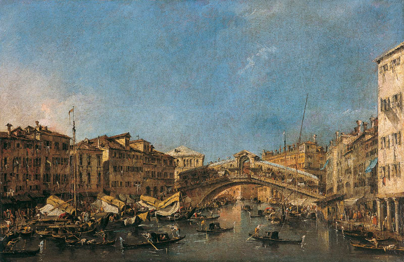 The Rialto Bridge in Venice - Francesco Guardi