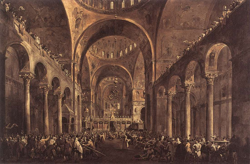 The Doge Alvise IV Mocenigo appears to the people in the Basilica di San Marco 1763 - Francesco Guardi