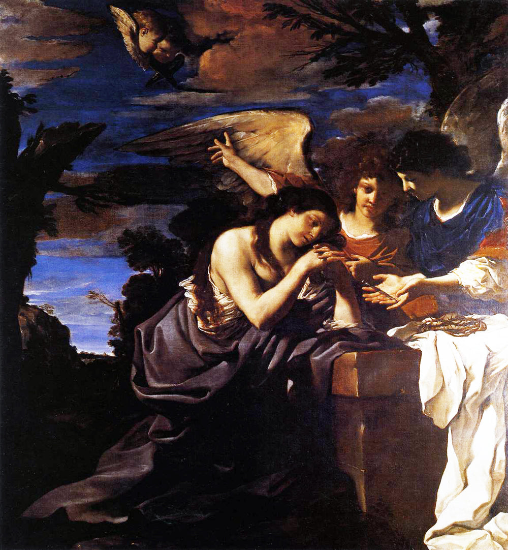 Marie Madeleine avec deux anges - Guercino - Alpha Reproduction