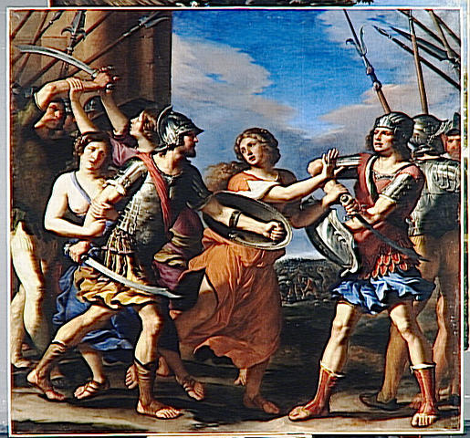Hersilie séparant Romulus et Tatius - Guercino