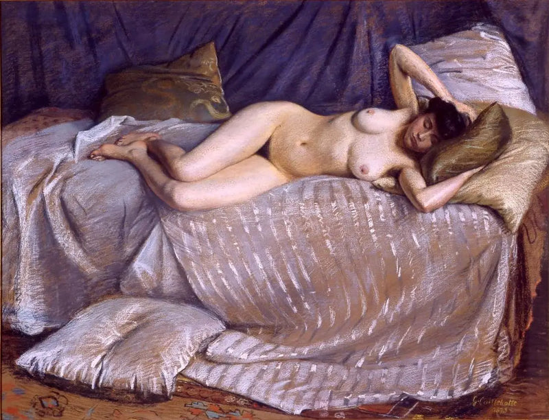 Nude Woman Lying on a Couch - Gustave Caillebotte